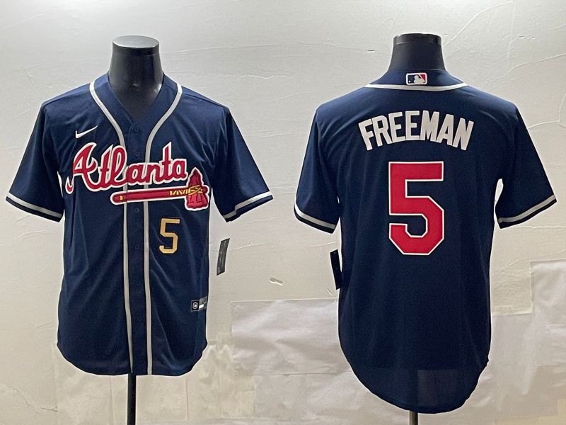 Men Atlanta Braves 5 Freeman Blue Game 2025 Nike MLB Jersey style 2
